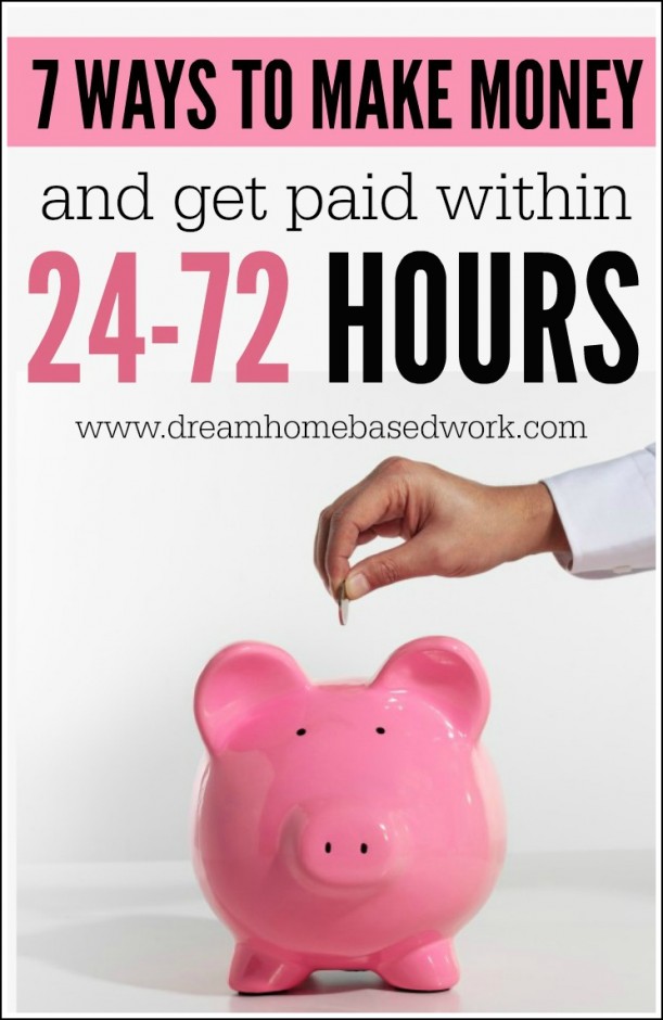 Discover the most popular 7 ways that you can earn cash from home, 7 days a week, and be paid within 24-72 hours