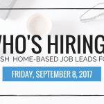 Fresh Home-Based Job Leads for September 8, 2017