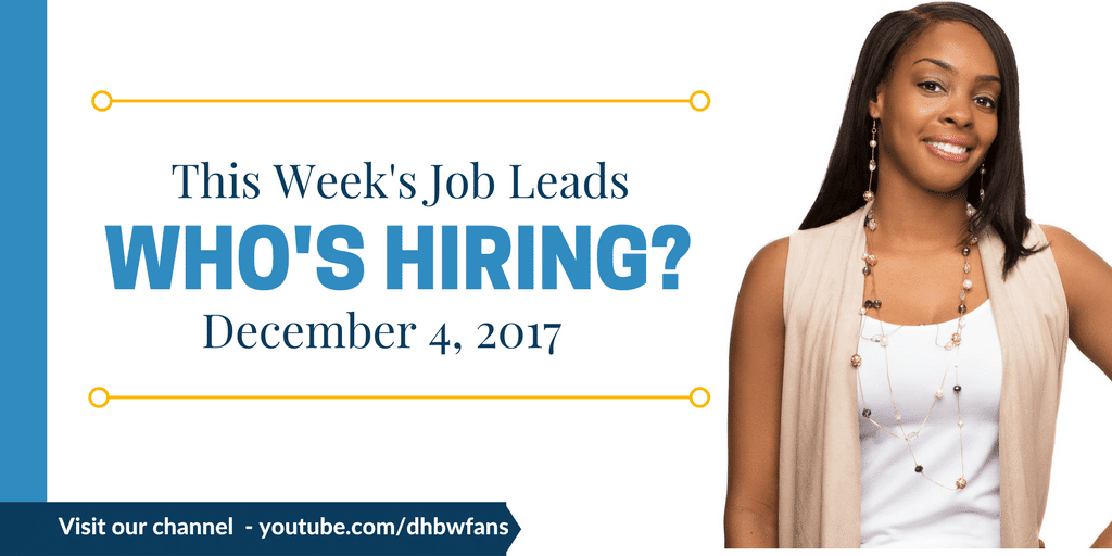 Read more about the article (Video) This Week’s Work at Home Job Leads for December 4,2017