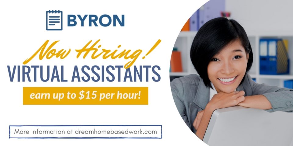 Virtual Assistants earn up to $15 Per Hour with Byron