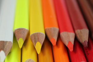 Stack of colored pencils