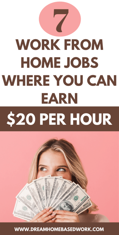 Wondering which work-at-home jobs offer a decent hourly wage. Here are 7 legit work from home jobs where you can make $20 per hour or more!