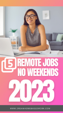 5 Remote Jobs No Weekends Pin