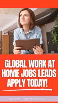 Global Work at Home Job Leads Pin